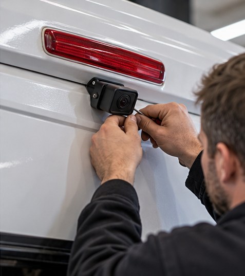 Illustrative photo of a reversing camera installation